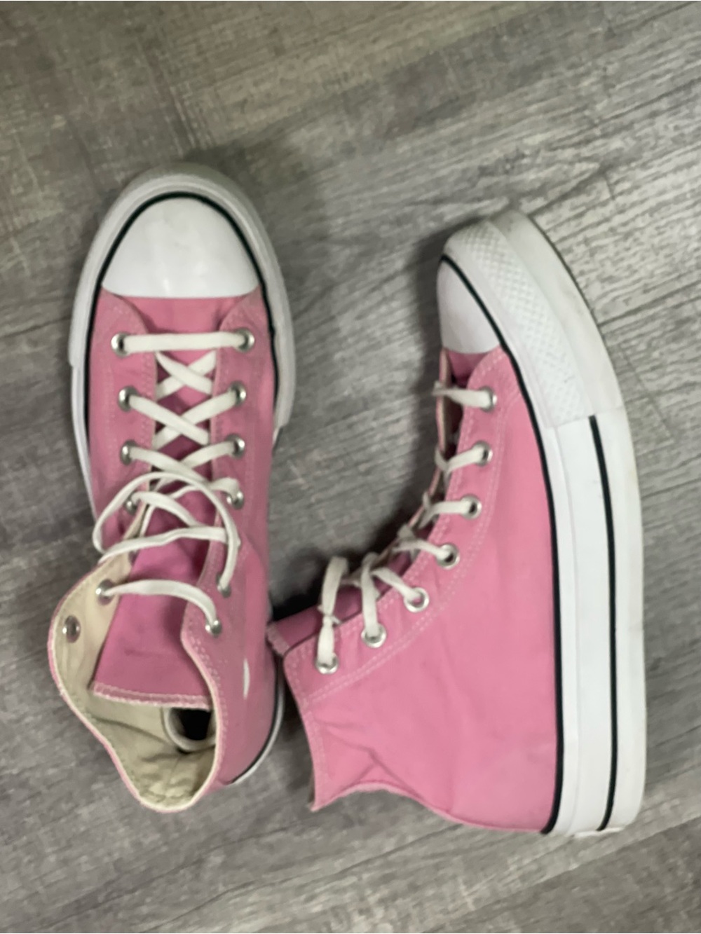 Converse Pink and Cream High-Top Sneakers